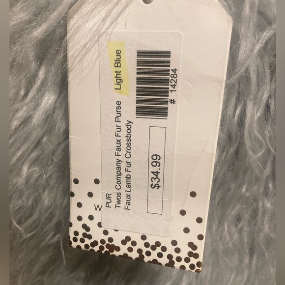 2 Chic Gray Faux Fur Crossbody Bag - Picture 6 of 6